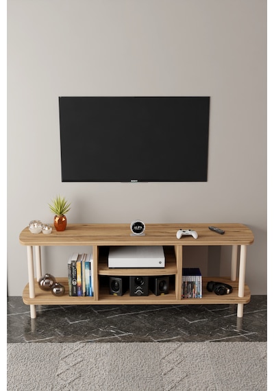Modern Tv Ünitesi Ahşap Raflı 2 Katlı 4 Raflı Televizyon Sehpası Televizyon Ünitesi Atlantik Çam Modern Tv Ünitesi Ahşap Raflı 2 Katlı 4 Raflı Televizyon Sehpası Televizyon Ünitesi Atlantik Çam