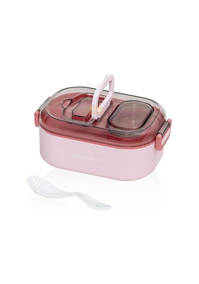 Bento 550ml Lunchbox Tek Katlı Bölmesiz Çelik Sefer Tası Yemek Kutusu Pembe Sku: Smg8690010571489 Açık Mavi