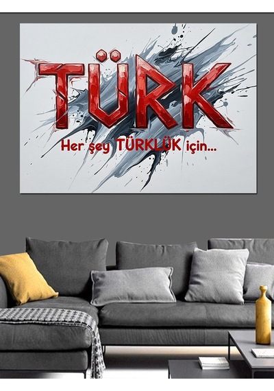 Türk Yazılı Kaligrafi Sanatı Dekoratif Kanvas - Mdf Ahşap Tablo