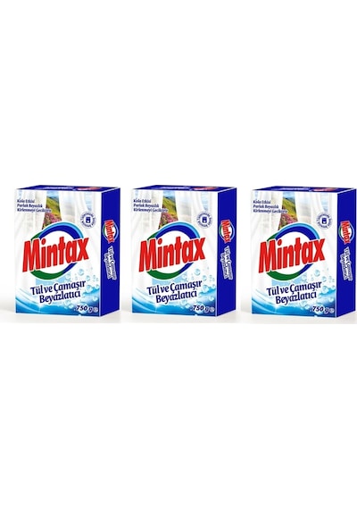 Mintax Tül Ve Çamaşır Beyazlatıcı 750 Gr X 3 Adet