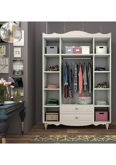 Rabi Mobilya Cansu Country 4 Kapak 2 Çekmeceli Gardırop