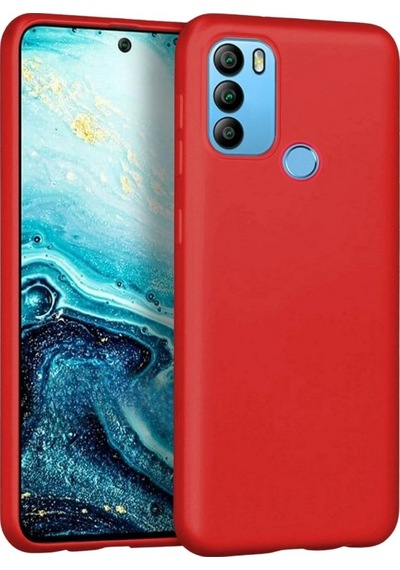 General Mobile GM 21 Plus Uyumlu Silikon Kılıf - Esnek Tam Koruma Pastel Renk Kapak - Kırmızı