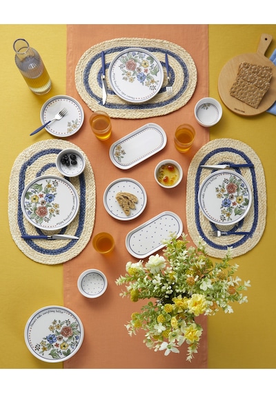 English Home Linea Seramik Kahvaltı Takımı 14 Parça 6 Kişilik Renkli Çok Renkli