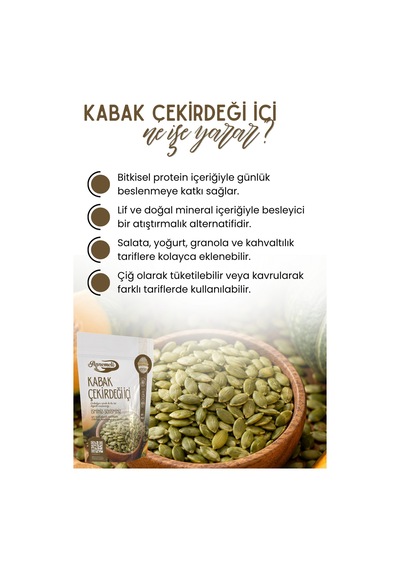 Kabak Çekirdeği İçi 250 Gr Doğal Kabuksuz Kabak Çekirdeği, Protein İçeren Atıştırmalık, Salatalık Ve Kahvaltılık
