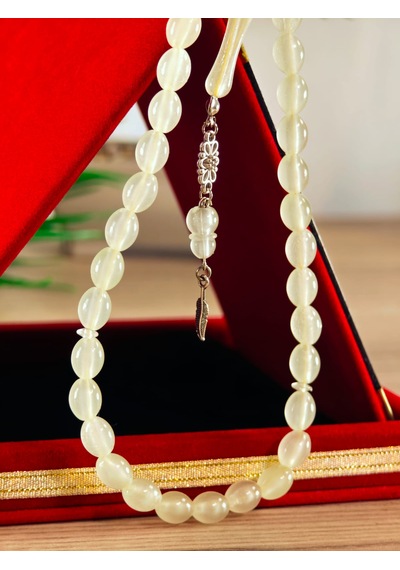 Kedi Gözü Tesbih Karanlıkta Parlayan Tesbih Fosforlu Tesbih Gece Parlayan Tesbih Açık Sarı