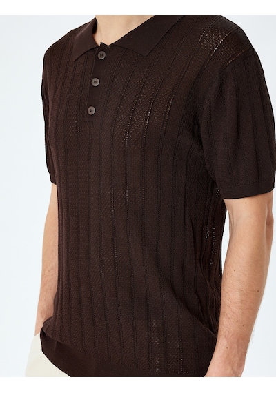 Koton Polo Yaka Düğme Detaylı Viskon Karışımlı Dokulu Kısa Kollu Triko Tişört Kahverengi 5sam70027ht Kahve Kahverengi Koton Polo Yaka Düğme Detaylı Viskon Karışımlı Dokulu Kısa Kollu Triko Tişört Kahverengi 5sam70027ht Kahve Kahverengi