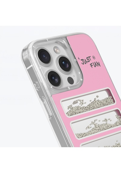 Apple Uyumlu iPhone 16 Pro Max Kılıf Aynalı Ve Boncuklu Tasarım Youngkit Jump Serisi Kapak Pembe