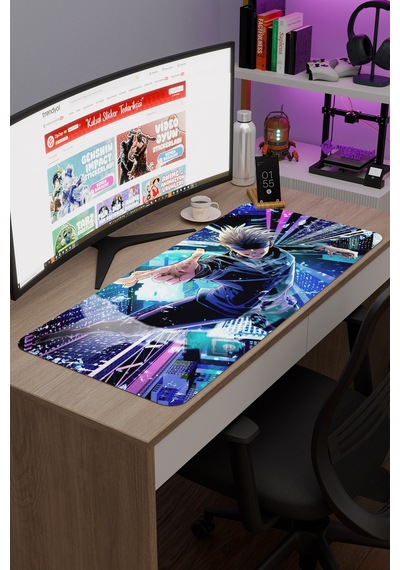 Jujutsu Kaisen Anime V3 - 90x40 Xxl Gaming Kauçuk Kaymaz Taban Mouse Pad Fare Altlığı