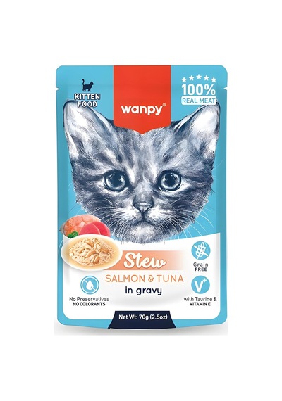 Pouch Somonlu Ve Ton Balıklı Yaş Kedi Maması 70gr X 10 Adet