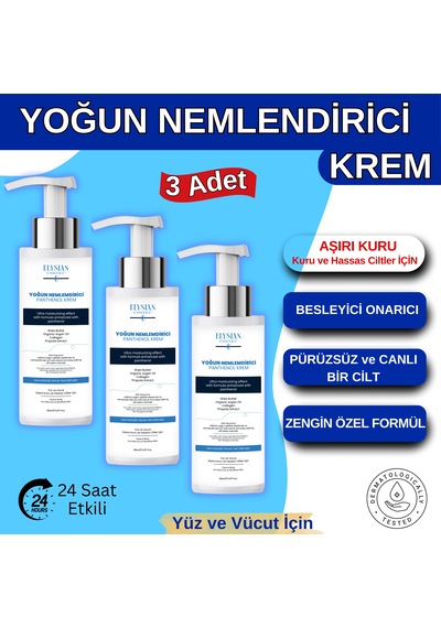 Elysian Essence Yoğun Nemlendirici Panthenol Krem 3'lü Set