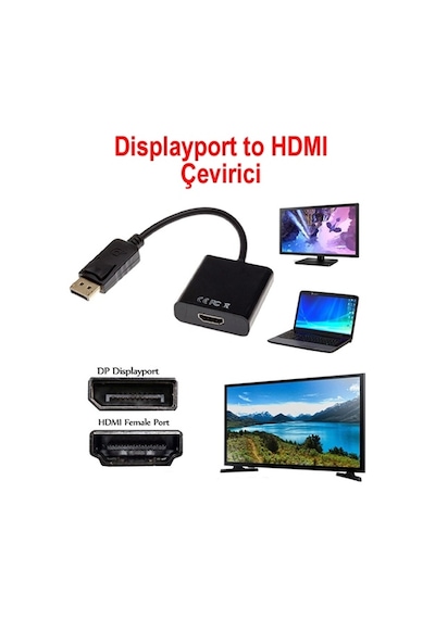 Displayport To HDMI Dönüştürücü Adaptör DP Display Port Çevirici