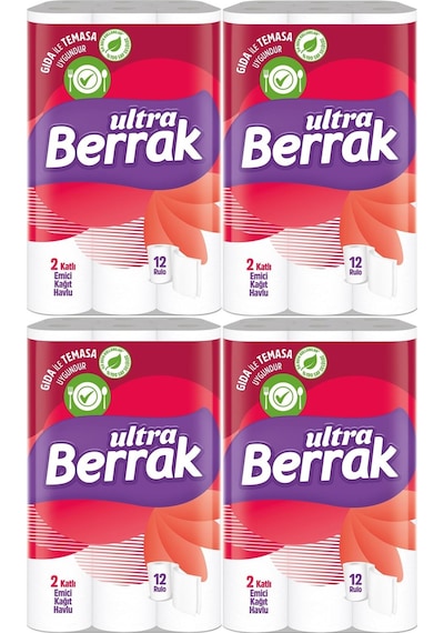 Berrak Çift Katlı Ultra Kağıt Havlu 12'li 4 Paket