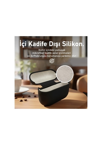 Caseonn Apple Airpods Uyumlu 5 Kılıf Askı Aparatlı Lansman Beyaz