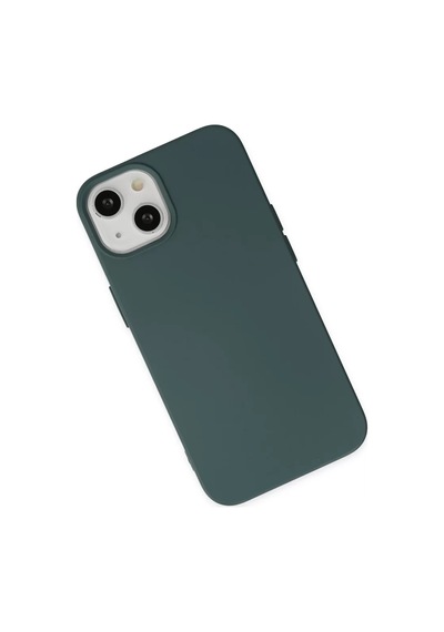 Newface Apple iPhone Uyumlu 14 Plus Kılıf Nano İçi Kadife Silikon - Koyu Yeşil Diğer