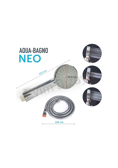 Aqua Bagno Neo El Duşu - Duş Spirali Hortumu Set 2 Parça