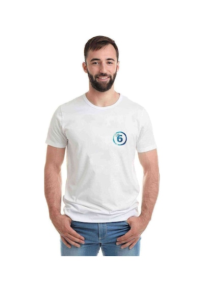 Day 6 Months Baskılı Beyaz Erkek Tshirt
