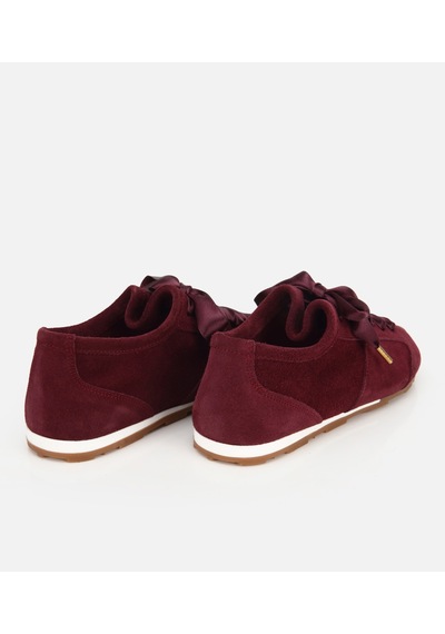 Hotiç Kadın Süet Deri Bordo Comfort Bağcık Detaylı Düz Spor Ayakkabı 01ayh335900a780 01ayh335900a780