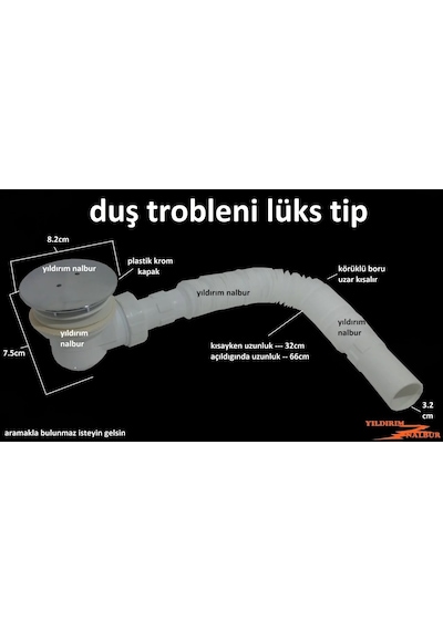 LÜKS DUŞ TEKNESİ KAPAK KÜÇÜK BOY KROM PLASTİK KAPAK KÜVET SİFONU