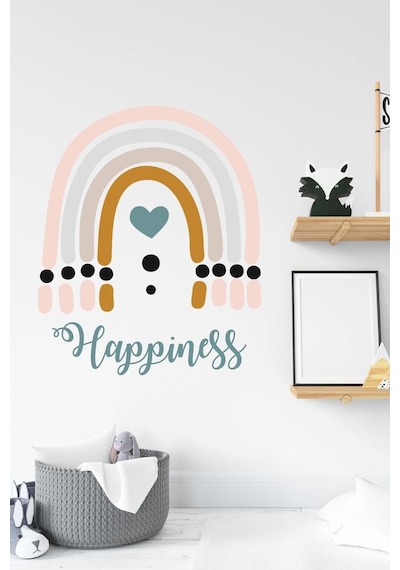 MSticker Happiness Gökkuşağı Çocuk Bebek Odası Sticker (50X70 Cm)