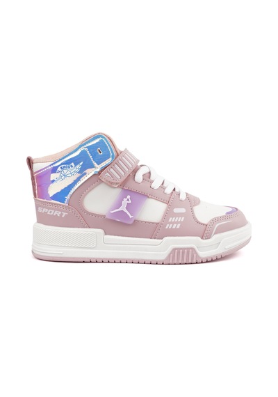 Cool King Jorans Uzun Boğazlı Ortopedik Taban Unisex Çocuk Spor Ayakkabı Pudra