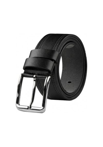 Deepsea Erkek Siyah 4 Cm Eninde Yanları Dikiş Nakışlı Mat Suni Deri Kemer 2402611 False