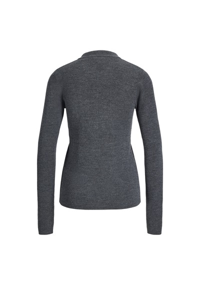 Jack & Jones Kadin Dar Kalip Polo Yaka Kazak - Wren - 12286299 Medium Grey Melange