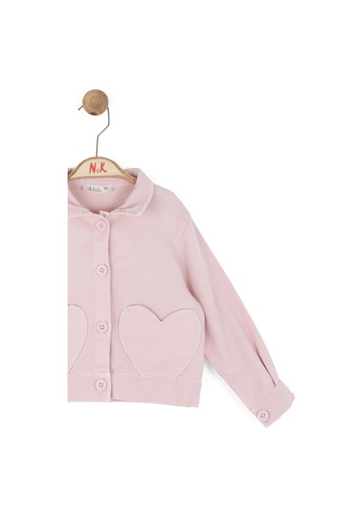 Nk Kids Kız Çocuk Kalpli Ceket Nk-31620 Pudra