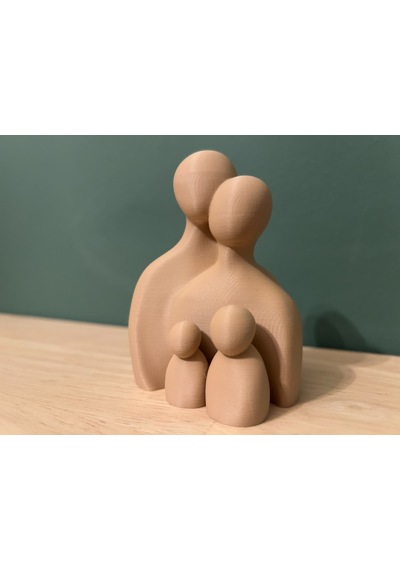 Sanatsal Doğal Aile Figürü Hediyelik Minimal 13 Cm Masa Süsü