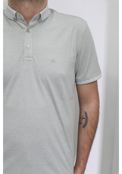 Santa Dmc Tekstil Erkek Düz Spor Kesim Normal Kalıp Polo Yaka T-shirt Yeşil