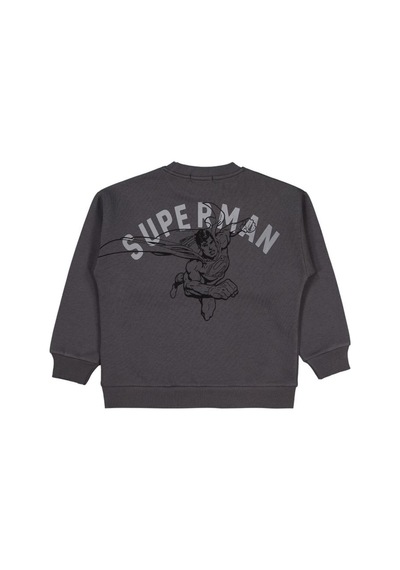 Superman Logo Baskılı 6-9 Yaş Sweatshirt Antrasit