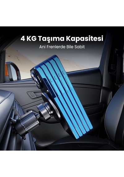 Bix Bxch13 360 Derece Metal Kancalı Manyetik Havalandırma Izgarası Araç İçi Telefon Tutucu