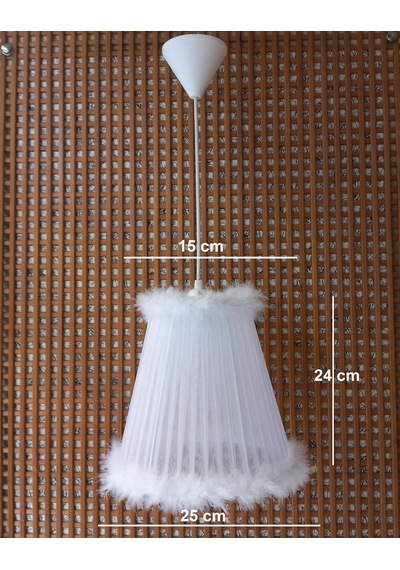 N-33 Beyaz Organze Yatak Odası Çocuk Ve Bebek Odası Avize Açik Beyaz