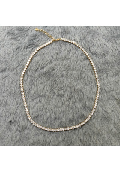 Chavin Gold Kap. 4Mm. Su Yolu Taşlı Kadın Kolye Zincir Ek18Sr-4 Çok Renkli