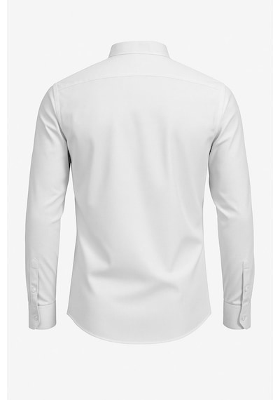 Plus Scorpion Erkek Hakim Yaka Slim Fit Gömlek Şık, Modern, Uzun Kollu, Düz Model Beyaz
