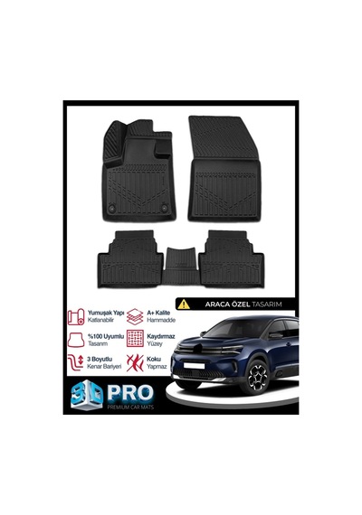 Citroen C5 Aircross 3d Havuzlu Paspas 2017 2018 2019 2020 2021 2022 2023 2024 Model Kokusuz