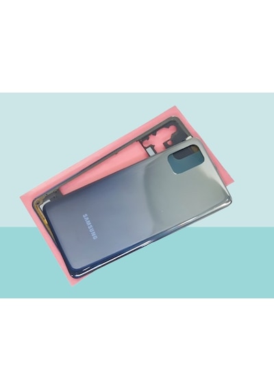 Tkgz  Samsung Uyumlu Galaxy M31s Full Kasa Arka Kapak Batarya Kapağı - Mavi Çok Renkli