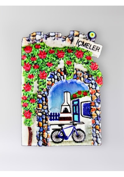 İçmeler Polyester Kabartmalı Magnet 5,5 X 7 Cm Dekoratif Hediyelik Buzdolabı Süsü Kod:1534