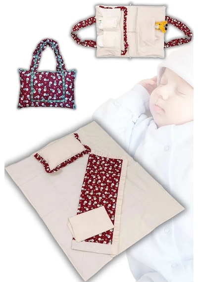 Anne Ve Bebek İçin Çok Amaçlı Seyahat Çantası Bordo