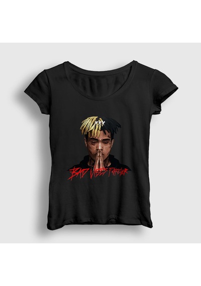 Presmono Kadın Forever Xxxtentacion T-shirt Siyah