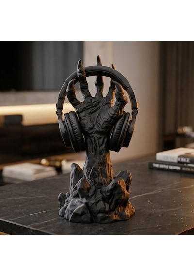 Happy3dworld İskelet El Figürlü Kulaklık Standı, 3d Baskı Gaming Masaüstü Dekor