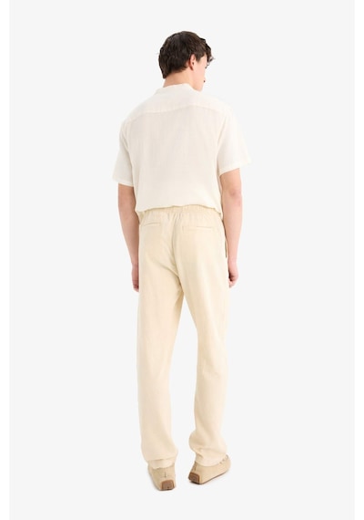 Defacto Relax Fit Rahat Kesim Dar Paça Keten Karışımlı Yazlık Pantolon C1140ax25smbg750 Bej