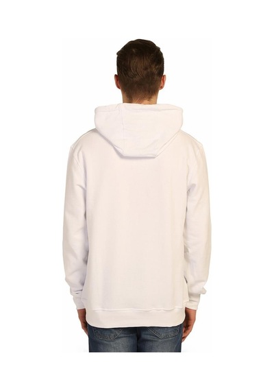 Bant Giyim - Barcode Beyaz Kapşonlu Erkek Sweatshirt Hoodie