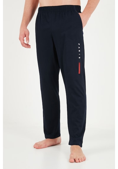 Buratti Baskılı Pamuklu Uzun Kollu Pijama Takımı Erkek Pijama Takımı 6575006 Lacivert
