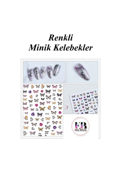 Nail Art Sticker Kendinden Yapışkanlı, Tırnak Süsleme, Tırnak Dövmesi Stikır 1010 Çok Renkli-1010