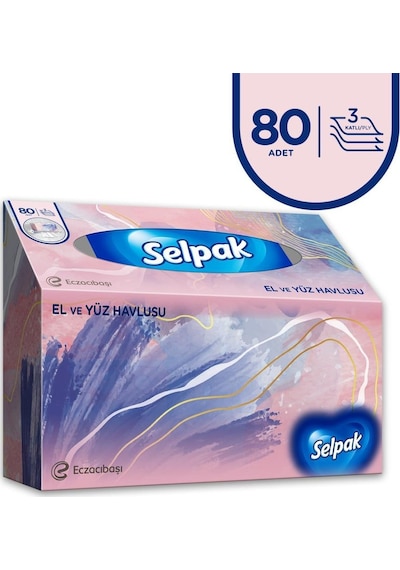 Selpak El ve Yüz Havlusu 2 x 80'li Selpak El ve Yüz Havlusu 2 x 80'li