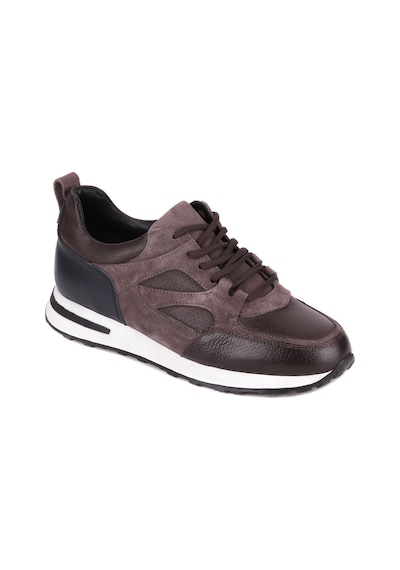 Shoetyle - Kahverengi Hakiki Deri Bağcıklı Erkek Sneaker 115-k511-1328 Kahve Rengi