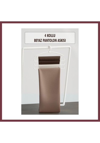 Storeşahin Beyaz Pantolon Askısı & Dolap Düzenleyici Askı Shn0720