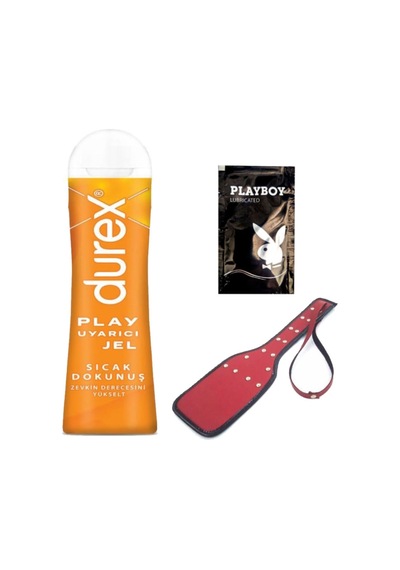 Durex Play Sıcak Dokunuş Bay Bayan Uyarıcılı Jel 100 Ml + Kırmızı Deri Şaplak + Hediye