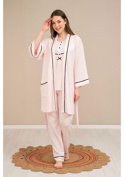 Baha 4524 Yarım Kol 3'lü Pijama Takım 001