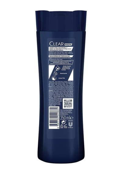 Clear Men Kepeğe Karşı Etkili Şampuan Maksimum Ferahlık 350 Ml Beyaz